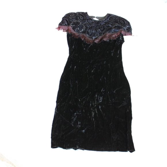 Gunne sax vintage velvet fringe dress - Picture 4 of 8